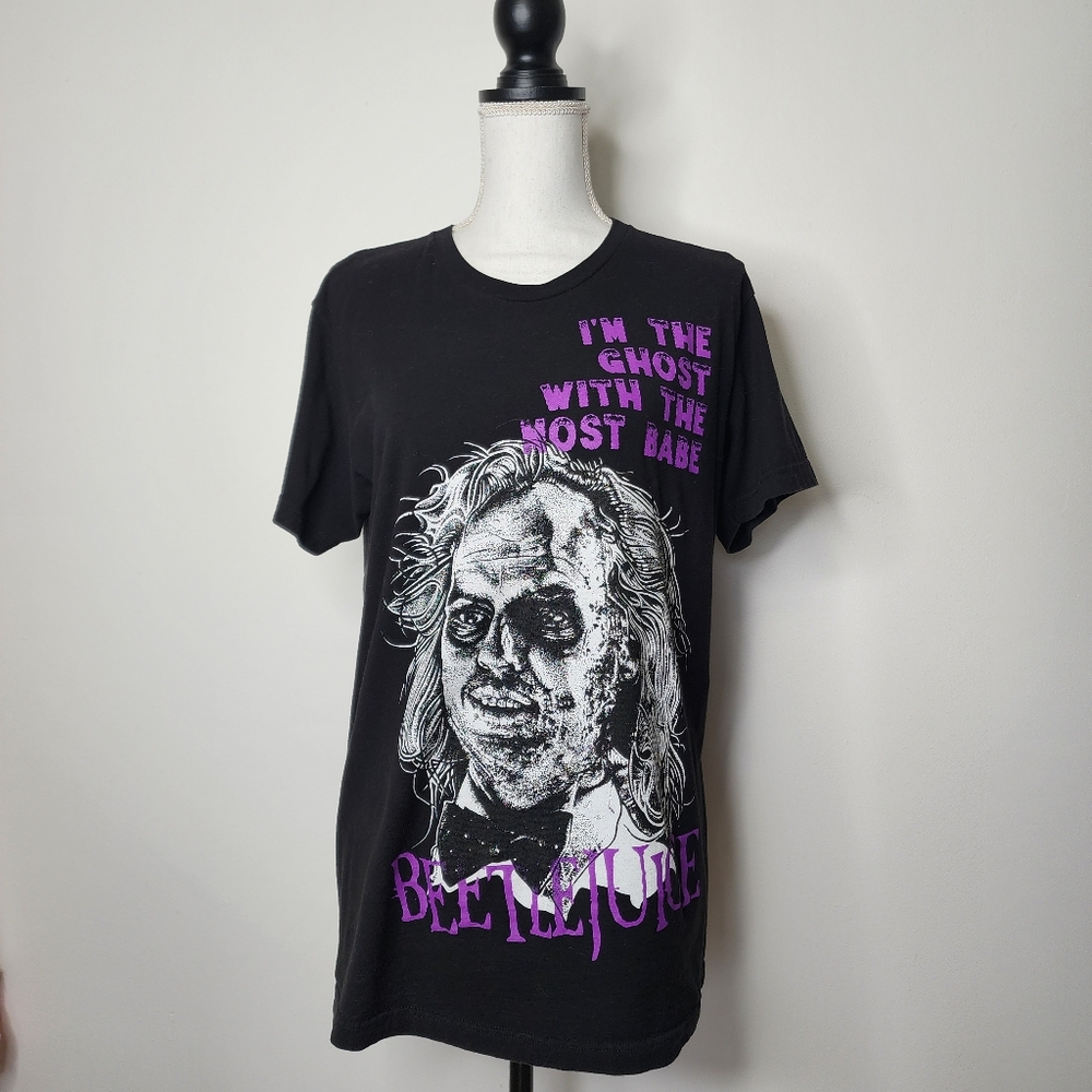 BeetleJuice black purple mens cut tshirt Medium - Picture 4 of 7